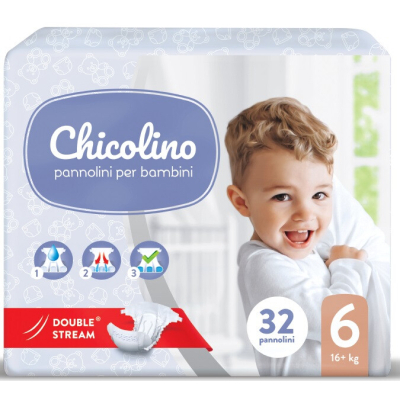 Підгузник Chicolino Middle Розмір 6 (16+ кг) 32 шт